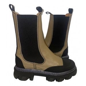 Ganni Patent Leather Chelsea Boots